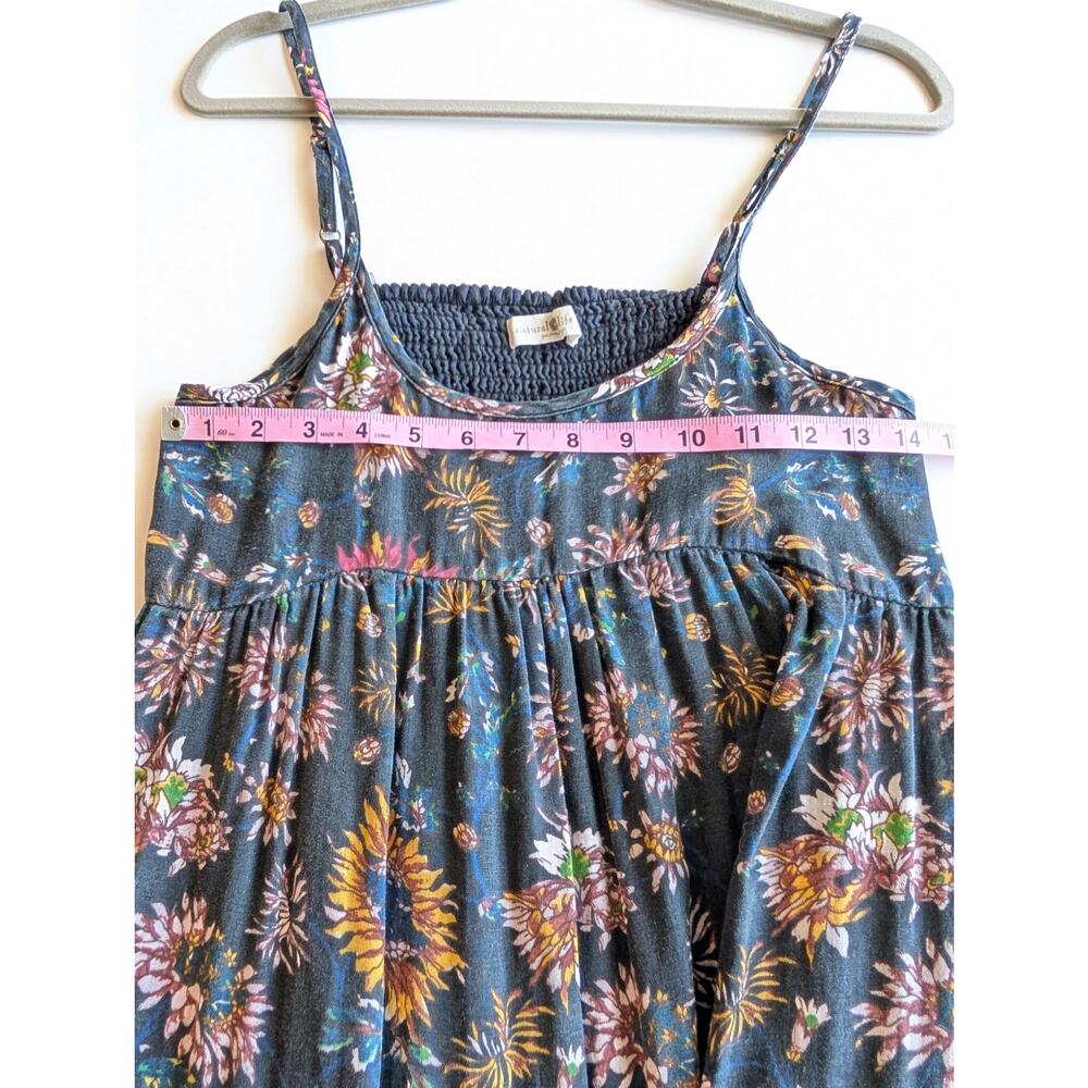 Natural Life Maxi Dress Sunflower Floral Cottagecore Boho Summer Black Size S - Picture 10 of 10